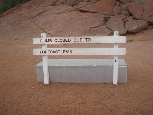 No climbing - forcast rain