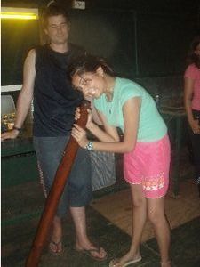 Jess playing the didgaredoo