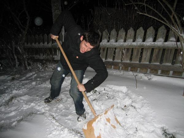 Shovelling snow
