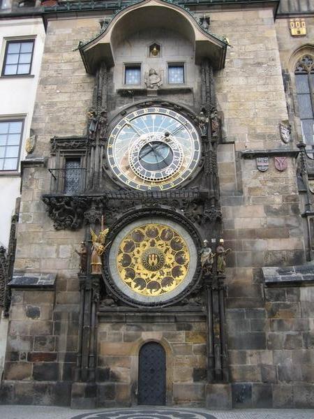 The Astronomical clock that is so popular with the tourists