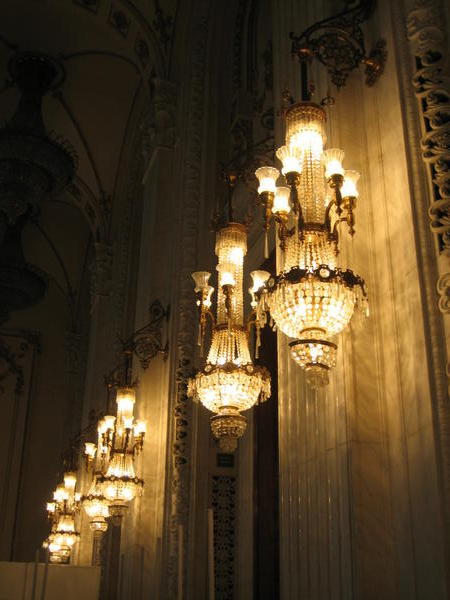 Some of the many chandeliers around the Palace.
