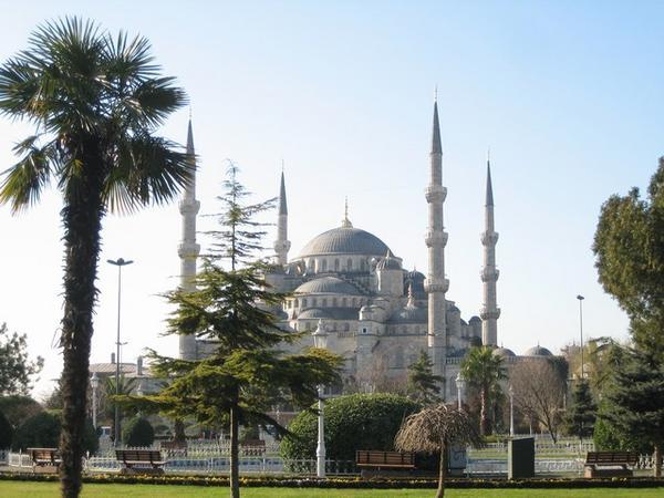Our first view of the Blue Mosque