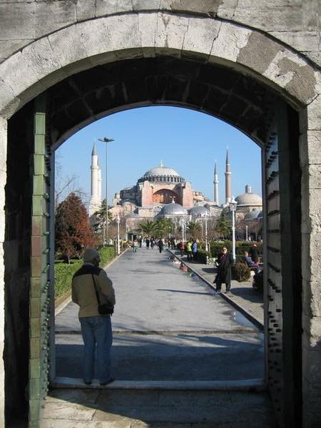 View of the Aya Sofya when leaving the Blue Mosque