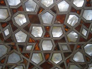 Some of the intricate mother-of-pearl work found on the doors in the Harem at Topkapi Palace.