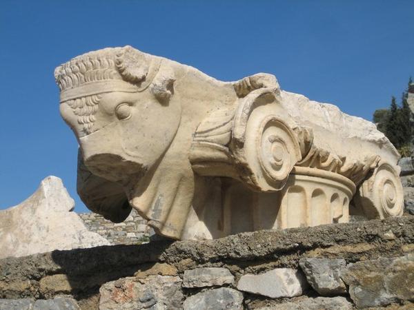 Bull-topped column in Ephesus