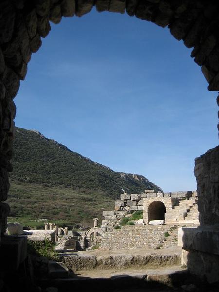Ancient Ephesus through archway