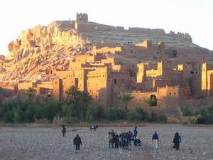 View of Ait Ben Haddou from the river bed