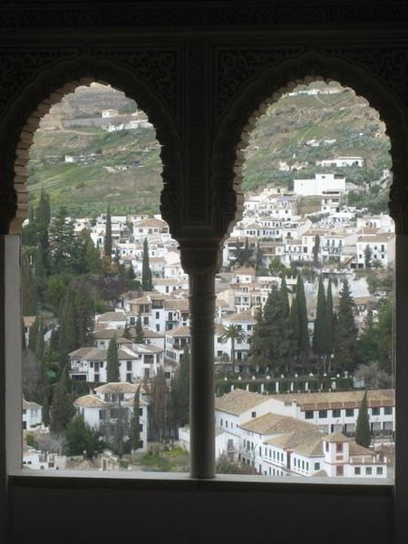 View from the ornate windows in the Moorish palace