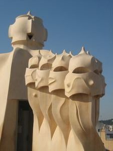 Centurian-like heads on the roof of La Pedrera