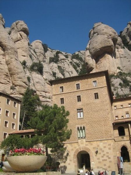 The monastery itself nestled in amongst the rocks