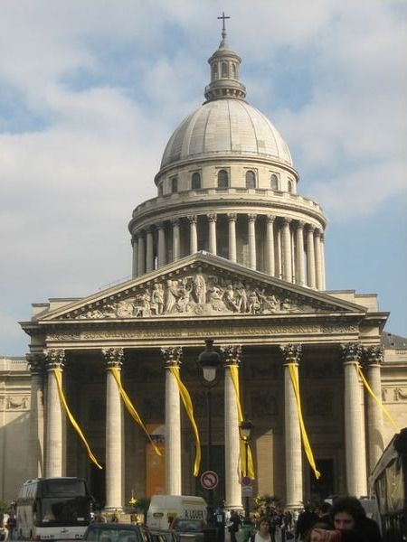 The Pantheon draped with yellow banners