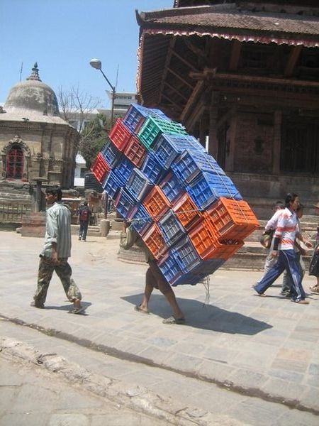 We were amazed at the size and type of loads that were carried on people's backs in Nepal.