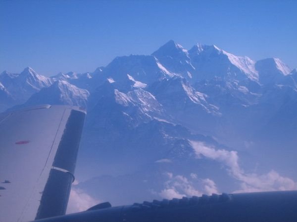 View of Mt Everest  (middle background)