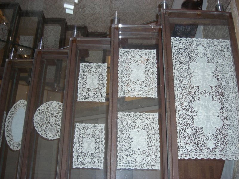 Lace even built into the glass stairs