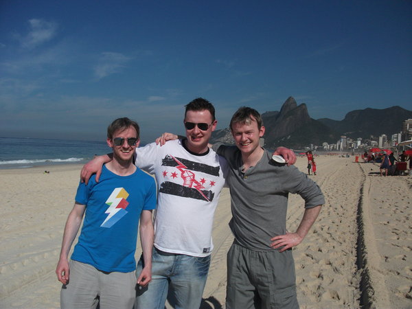 The lads on Ipanema Beach