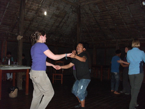 Dancing at the Ecolodge traditional night