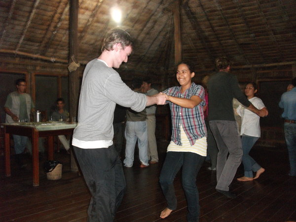 Dancing at the Ecolodge traditional night
