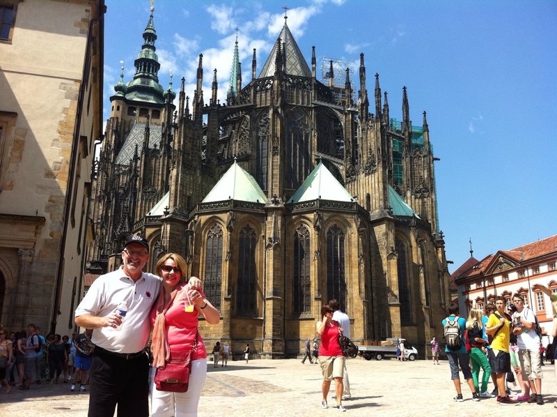 Coach Barry and myself at St Vitus Cathedral, Prague