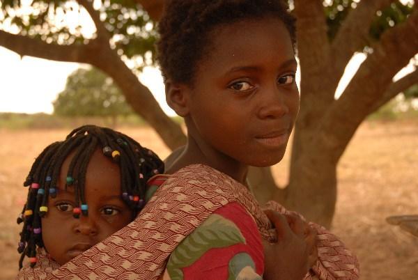 Two sisters in Zambian village