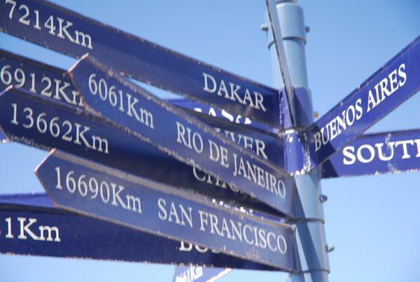 Distances from Cape of Good Hope