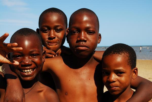 Children on the beach. Maputo, Mozambique