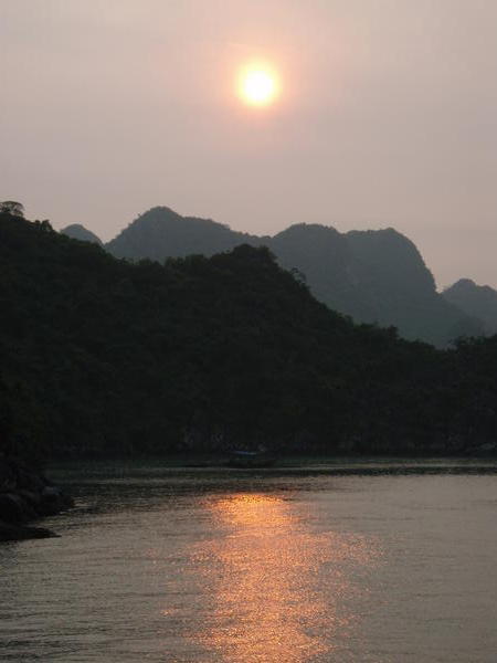 Sunset at Halong bay