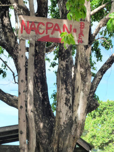 Watch out the Nacpan Sign on the Tree top