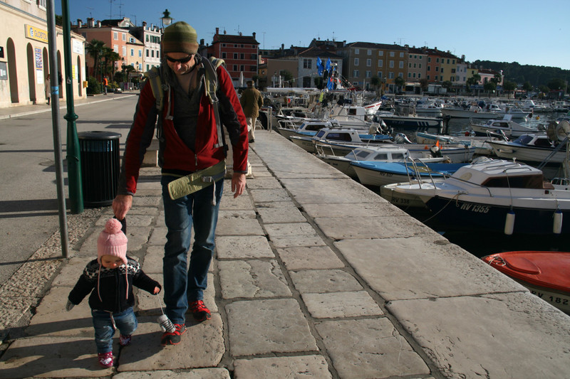 Walking around the marina in Rovinj