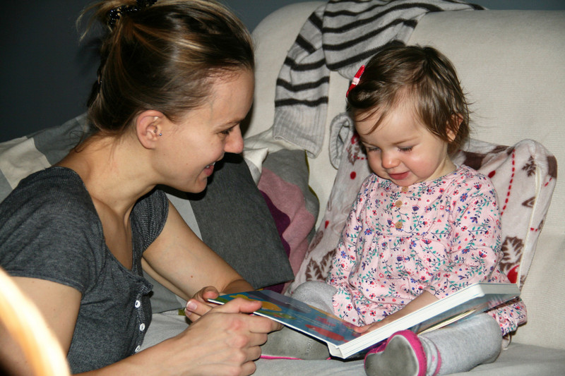 Reading bookies with auntie Aga