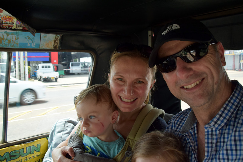 Four in a tuk-tuk, one not too keen on being in the photos ;)