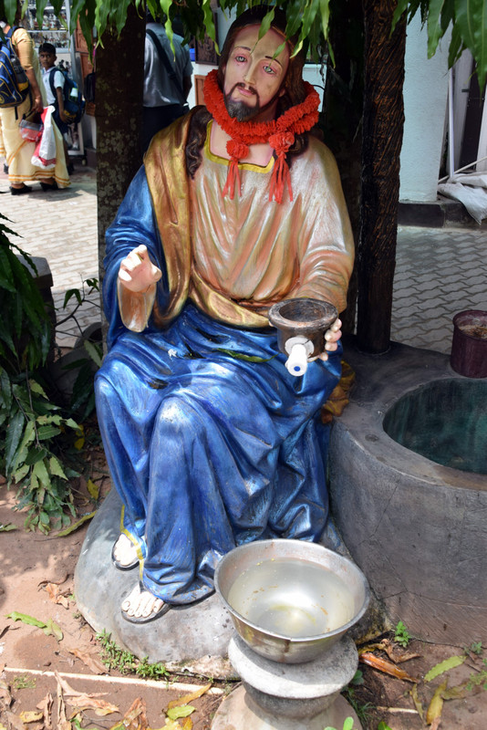 Jesus offering water by St Mary's Church