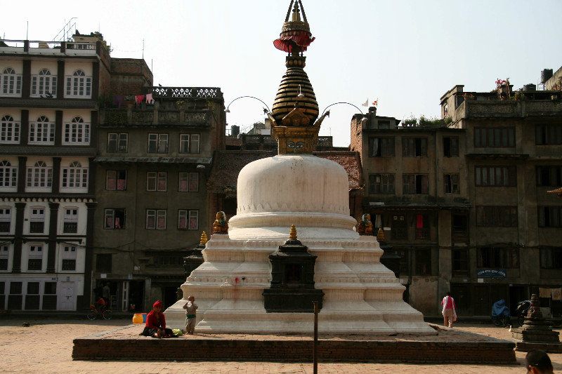 lovely stupa hidden in one of the side streets around Thamel