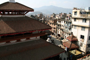 view from one of the rooftop restaurants at Durbar Square