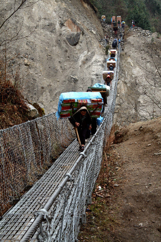 traffic on a suspension bridge