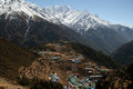 looking down at Namche