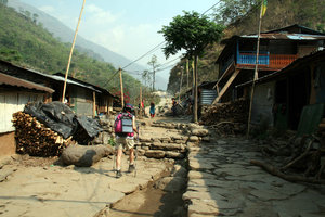 walking through villages