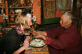 getting a blessing at the gompa