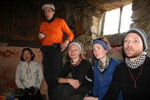 one part of our gang at the gompa...