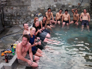 our gang at the hot springs in Tatopani