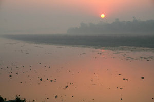 beautiful sunrise in Chitwan
