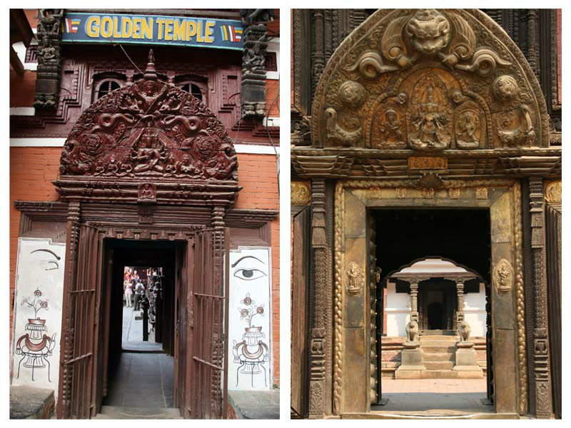 entrances to temples...
