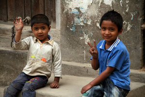 friendly kids in Patan