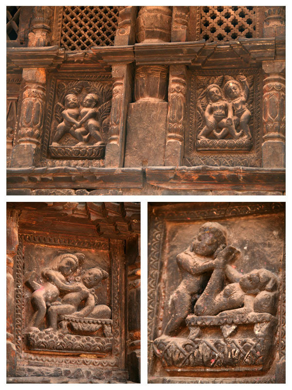 Erotic scenes carved at Dattatreya Temple 