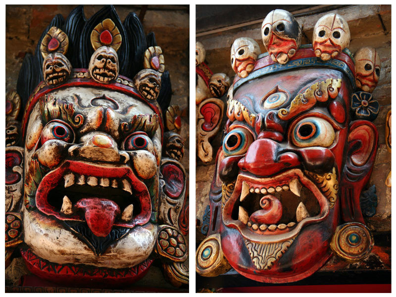 beautifully carved masks...