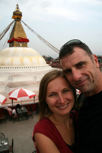 us with Bodhanath stupa :)