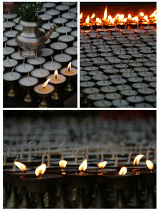 candles at Bodhanath stupa...