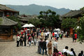 at one of the main squares in Lijiang