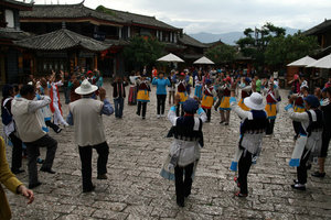 morning dance off at one of the squares in Lijiang