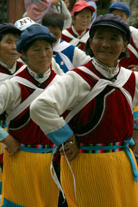 Naxi women dancing in Lijiang