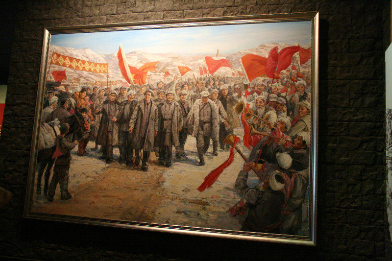 patriotic paintings at the museum in Yan'an